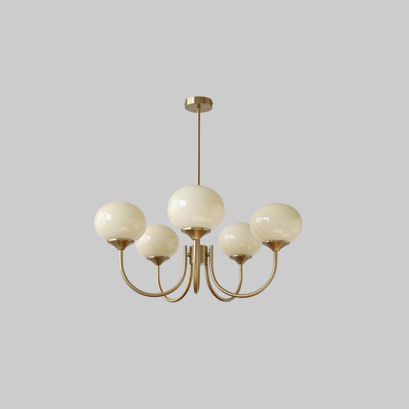 Alora Glass Chandelier, Pale Pink Shades, Copper or Chrome, 3 or 5 Lights
