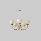 Alora Glass Chandelier, Pale Pink Shades, Copper or Chrome, 3 or 5 Lights