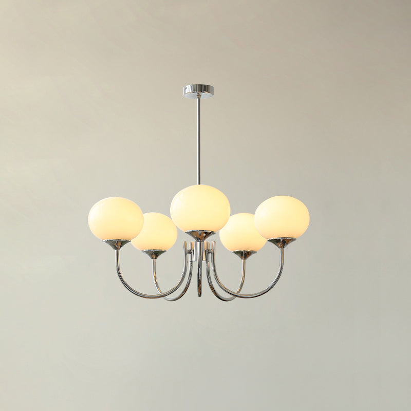 Alora Glass Chandelier, Pale Pink Shades, Copper or Chrome, 3 or 5 Lights