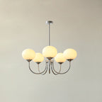 Alora Glass Chandelier, Pale Pink Shades, Copper or Chrome, 3 or 5 Lights