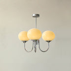 Alora Glass Chandelier, Pale Pink Shades, Copper or Chrome, 3 or 5 Lights
