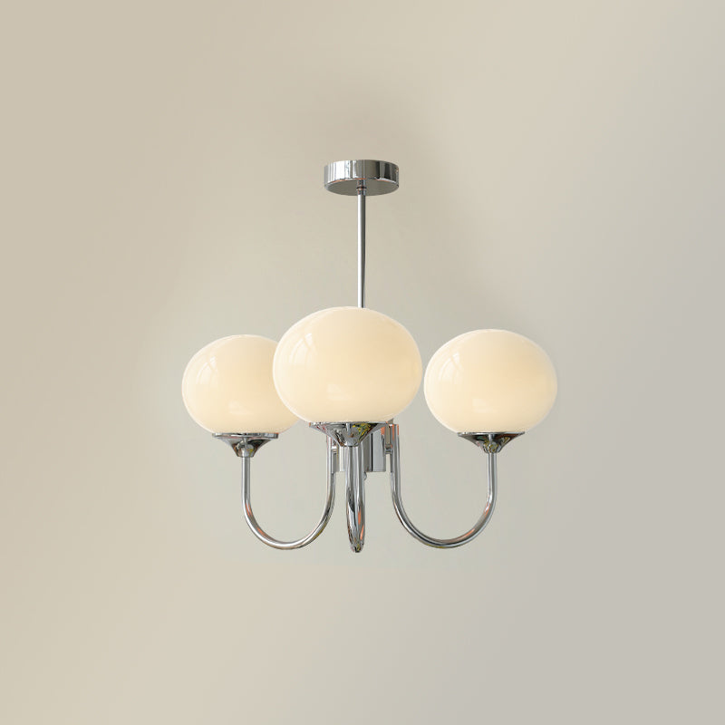 Alora Glass Chandelier, Pale Pink Shades, Copper or Chrome, 3 or 5 Lights