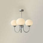Alora Glass Chandelier, Pale Pink Shades, Copper or Chrome, 3 or 5 Lights