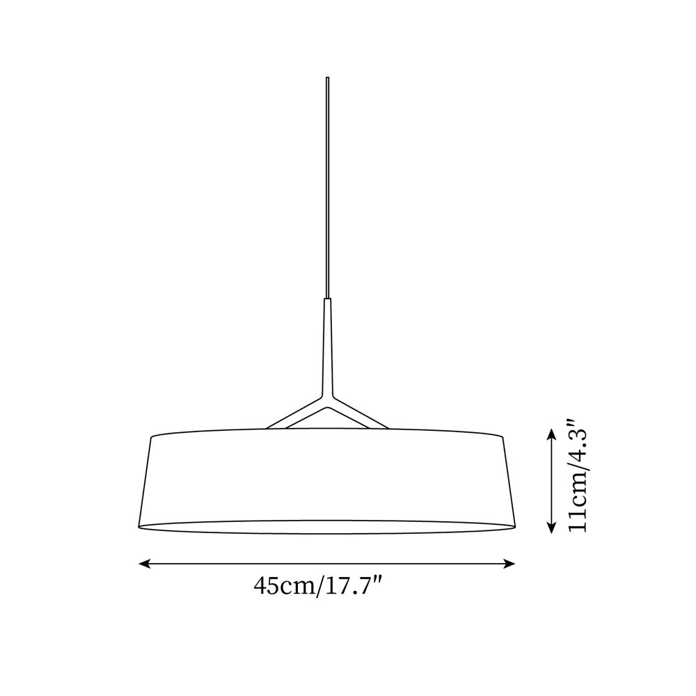 Pendellampe hvid stof tromme sort | Fioriscas