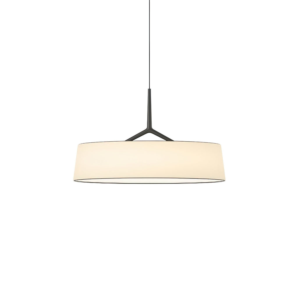 Pendellampe hvid stof tromme sort | Fioriscas