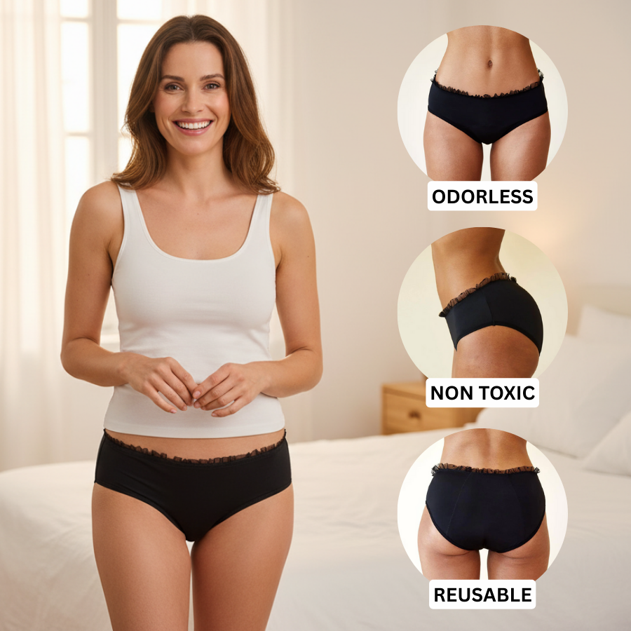 Chiloți pentru flux menstrual abundent, ofertă BOGO, pentru utilizare zilnică de către femei | Fioriscas