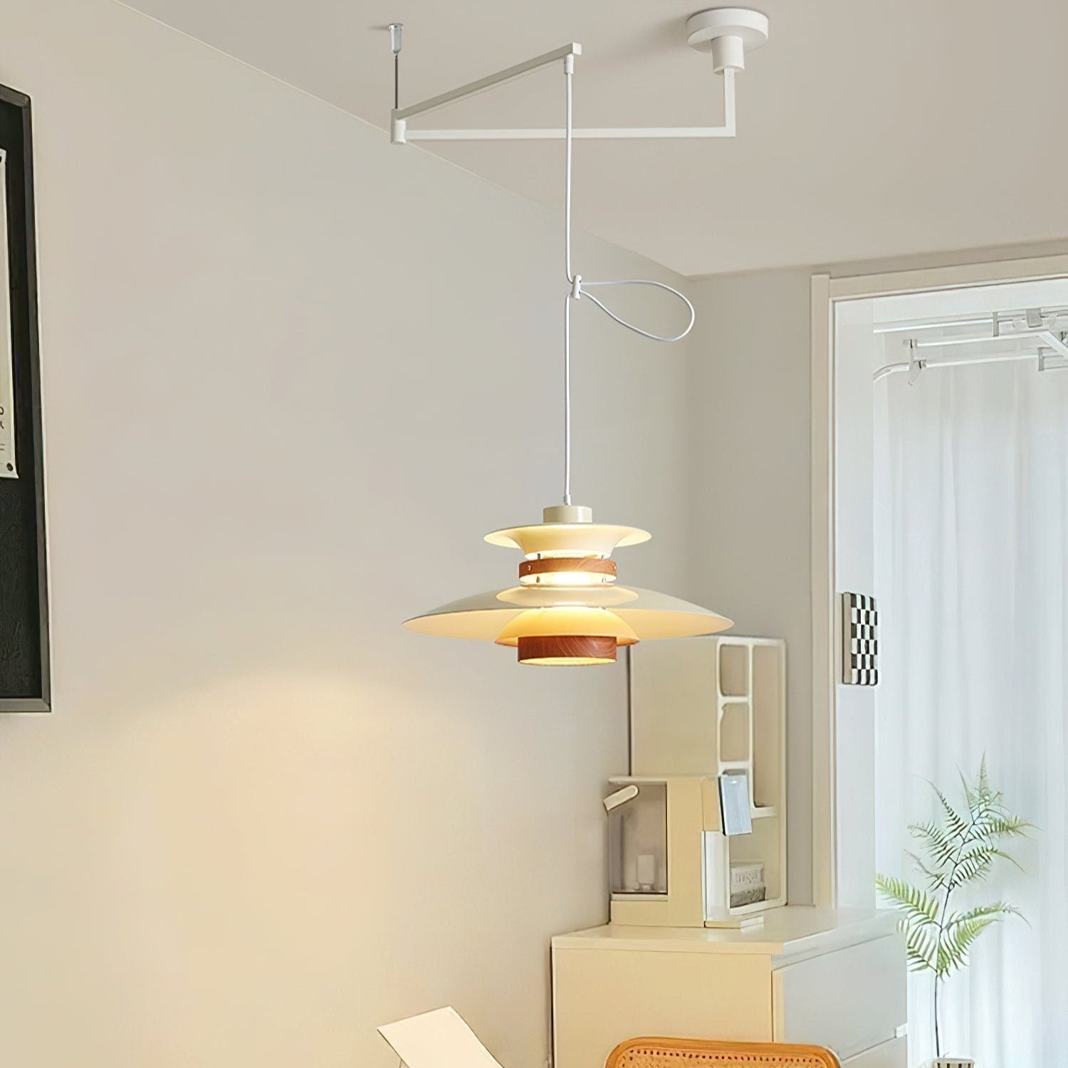 Solva hanglamp met draaibare pendels, Scandinavische stijl, ontwerp met vier kappen