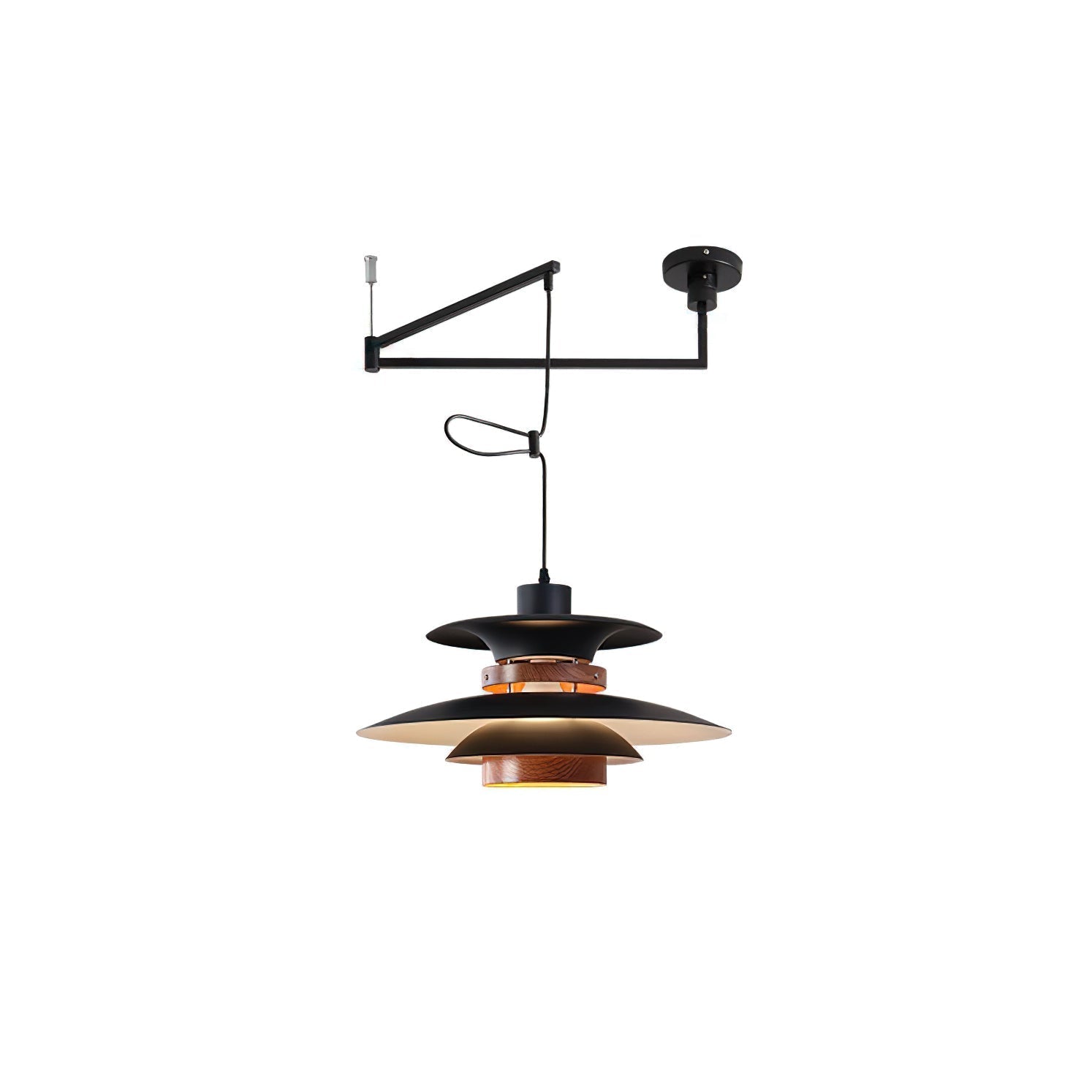 Solva hanglamp met draaibare pendels, Scandinavische stijl, ontwerp met vier kappen