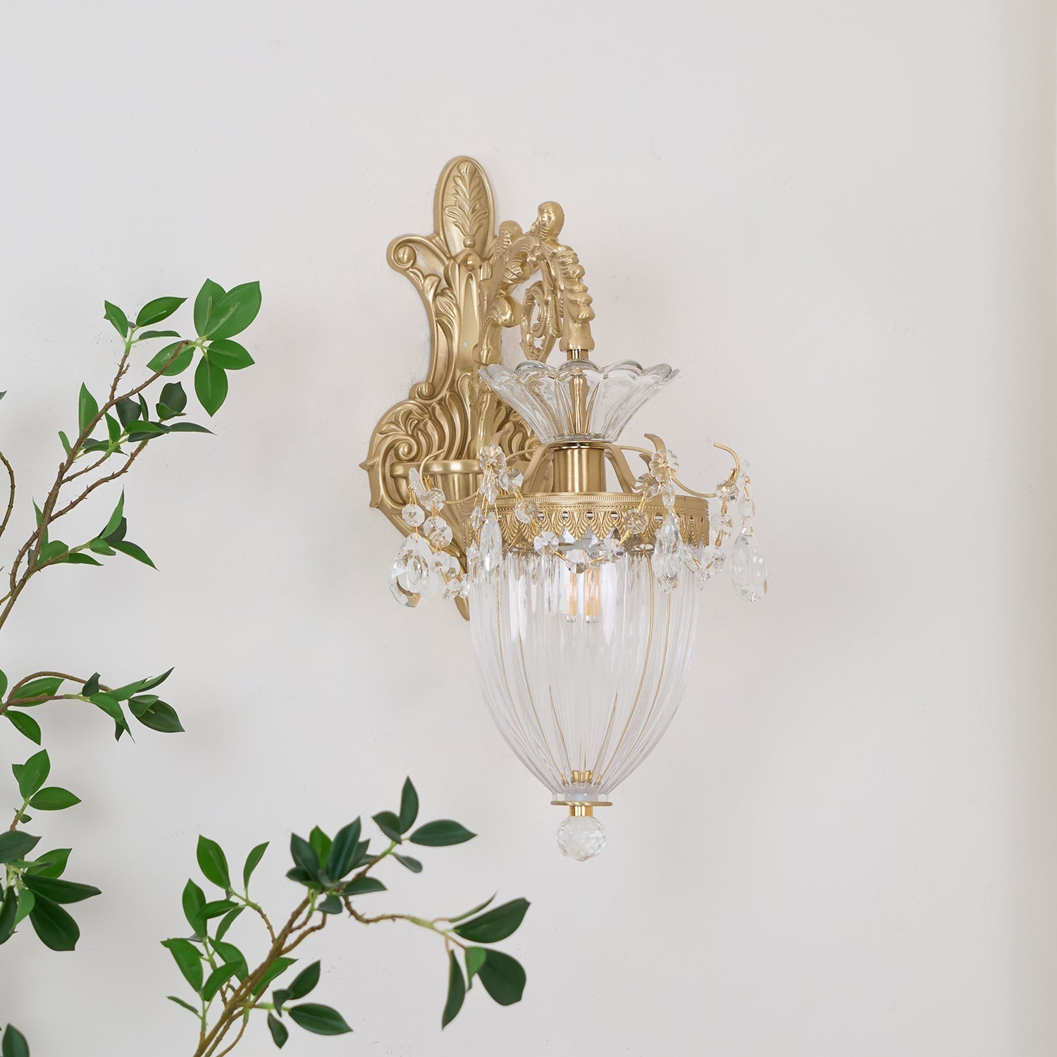 Elosia Gouden Dubbele Wandlamp | Fioriscas