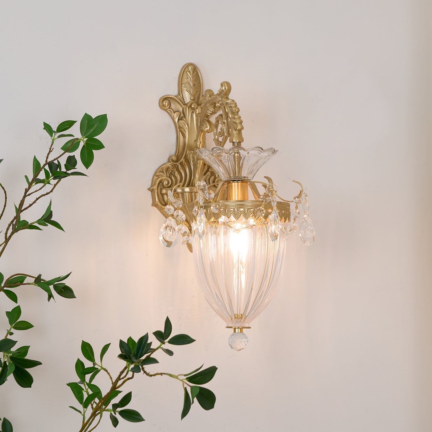 Elosia Gouden Dubbele Wandlamp | Fioriscas