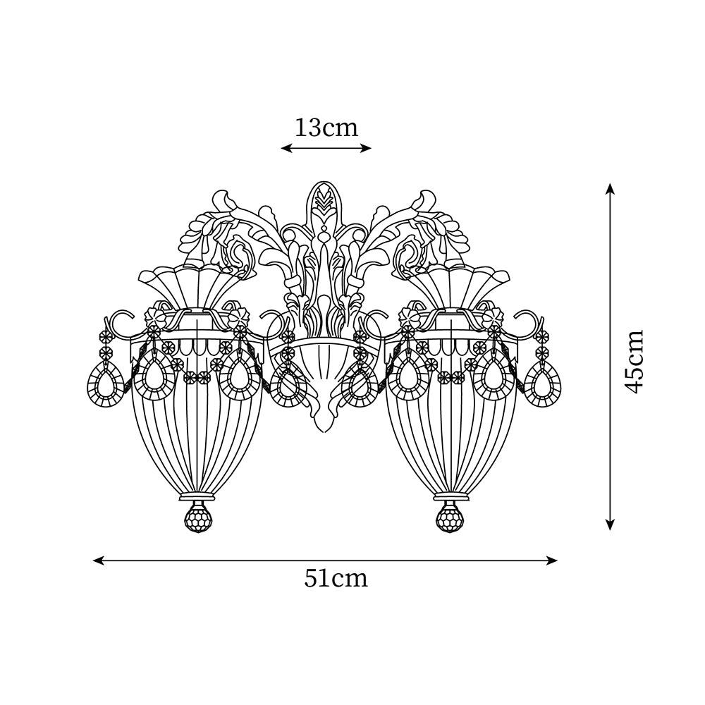 Elosia Gouden Dubbele Wandlamp | Fioriscas