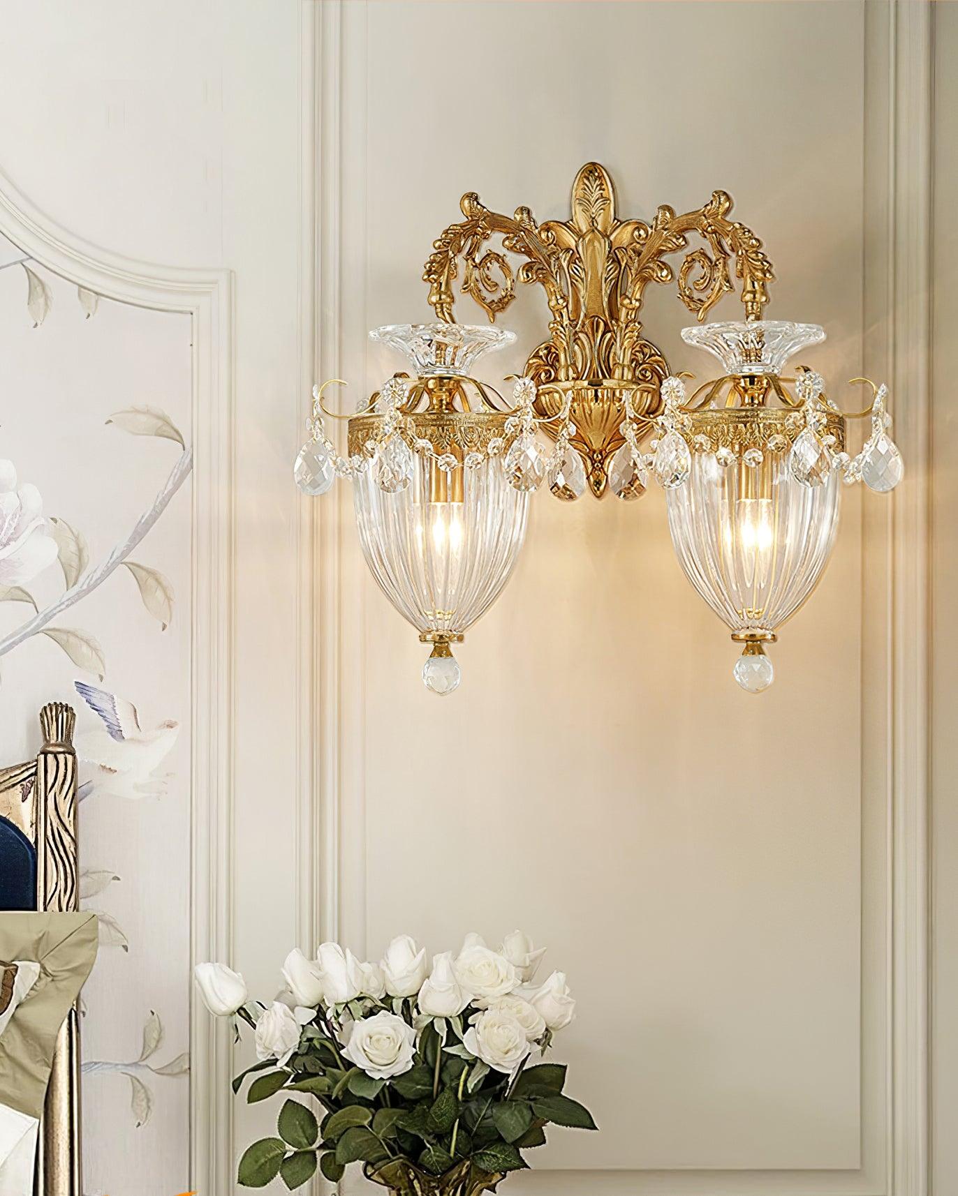Elosia Gouden Dubbele Wandlamp | Fioriscas