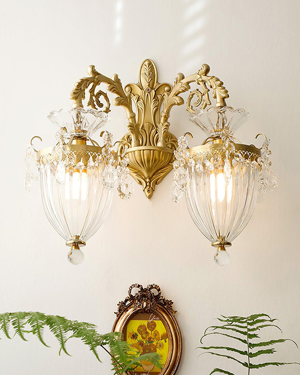 Elosia Gouden Dubbele Wandlamp | Fioriscas