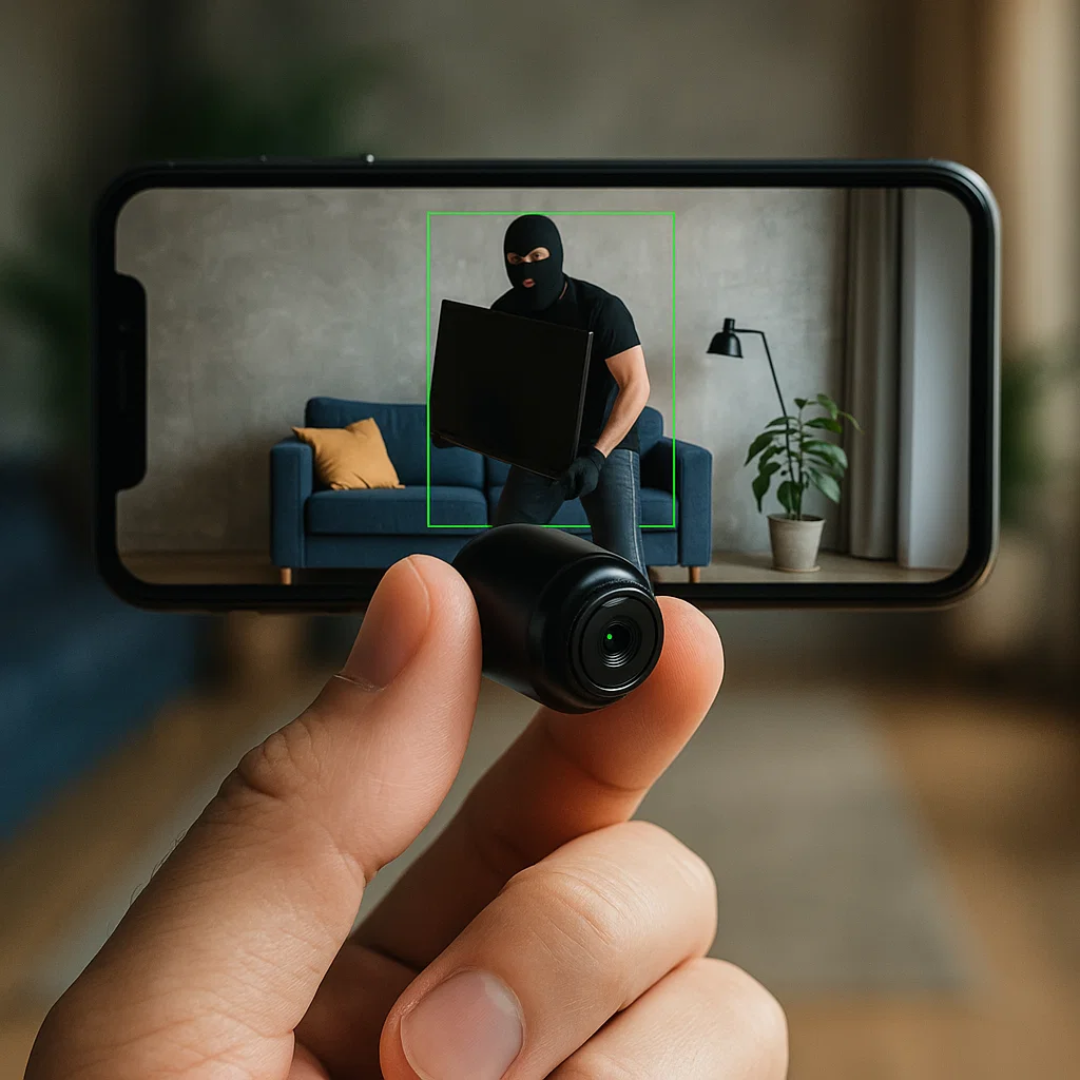Skjult minikamera med indbygget lyd og fjernvisning via WiFi
