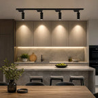 Slim Black Track Lighting With Adjustable Cylinder Heads For Accent And Task Lighting