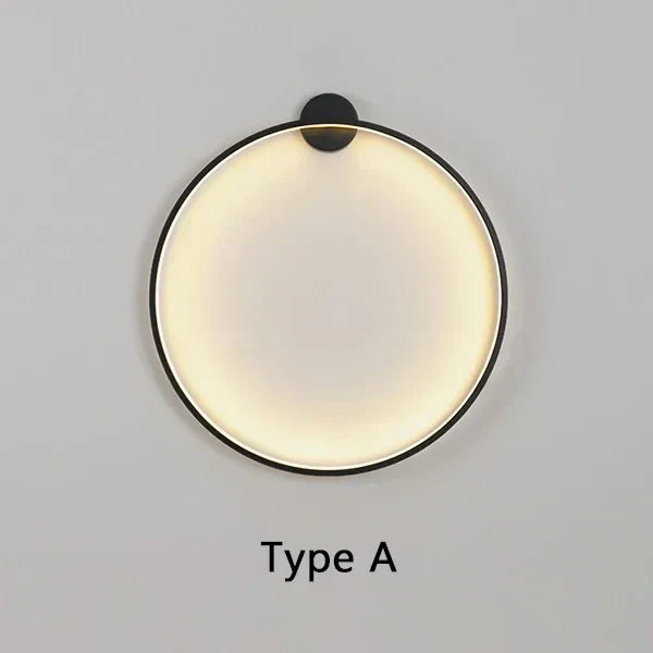 Pyöreä seinävalaisin minimalistisella muotoilulla moderneihin sisustuksiin