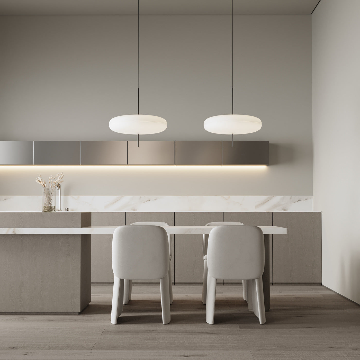 Lampada a sospensione singola ovale moderna nordica Quor | Fioriscas
