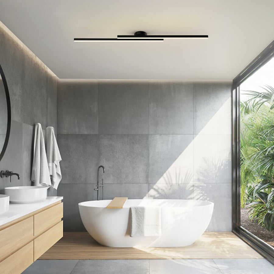 Ultra-Slim LED Semi-Flush Ceiling Light in Aluminum, LumenVale