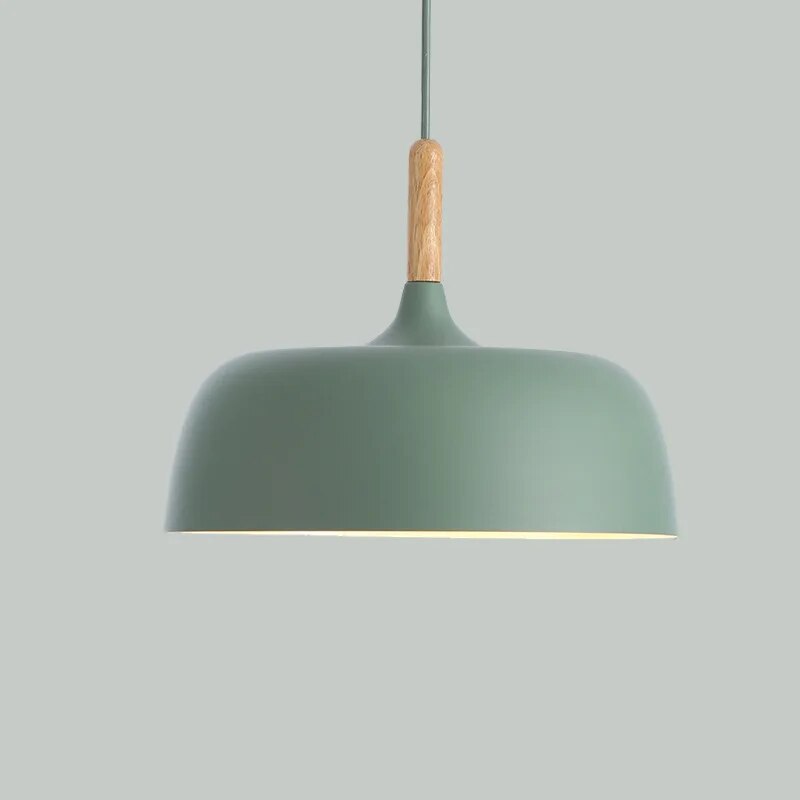Zwarte hanglamp met houten accent, Kirra Nordic-keukenlamp