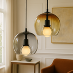 LumaNest-glaspendel, kompatibel med LED- og Edison-pærer, 3 overfladebehandlinger
