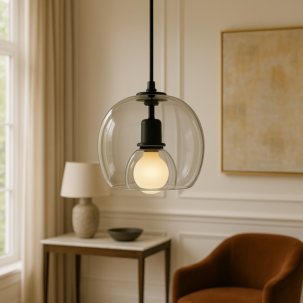 LumaNest-glaspendel, kompatibel med LED- og Edison-pærer, 3 overfladebehandlinger