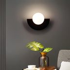 Applique da parete LED semicircolare NovaArc, stile nordico, cinque finiture