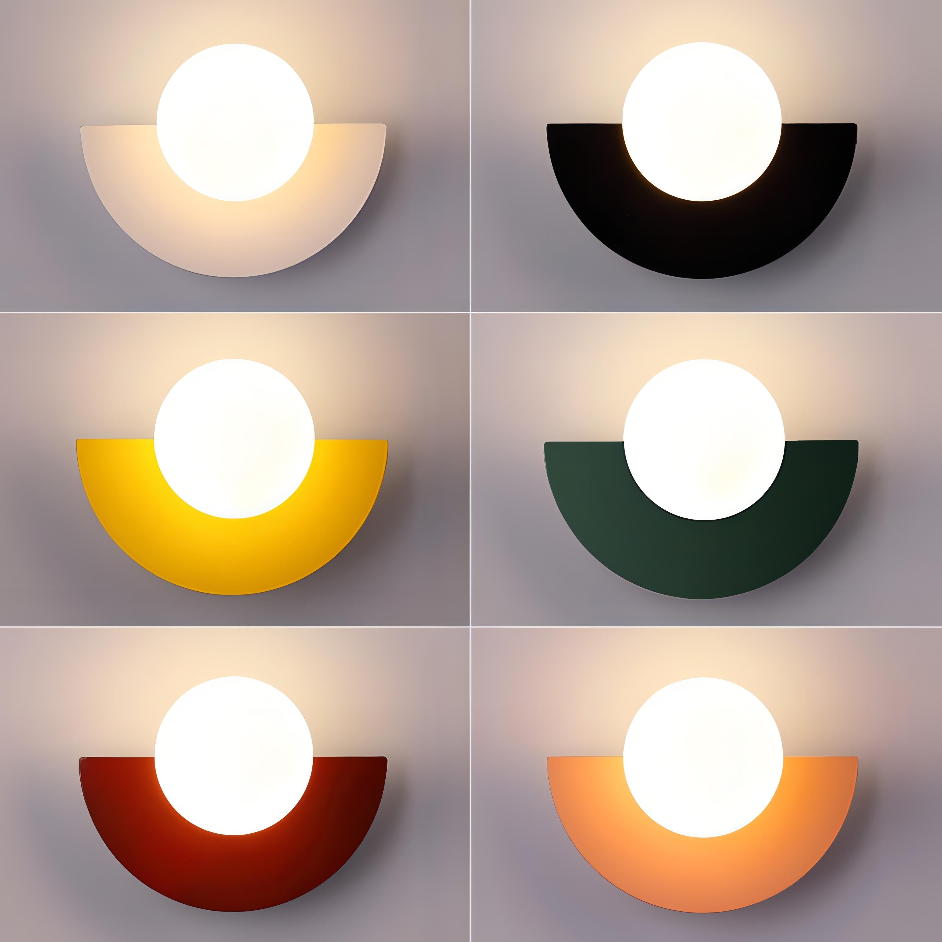 Applique da parete LED semicircolare NovaArc, stile nordico, cinque finiture