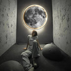 Dimmable LED Moon & Earth Wall Lamp, Calming Bedroom Glow