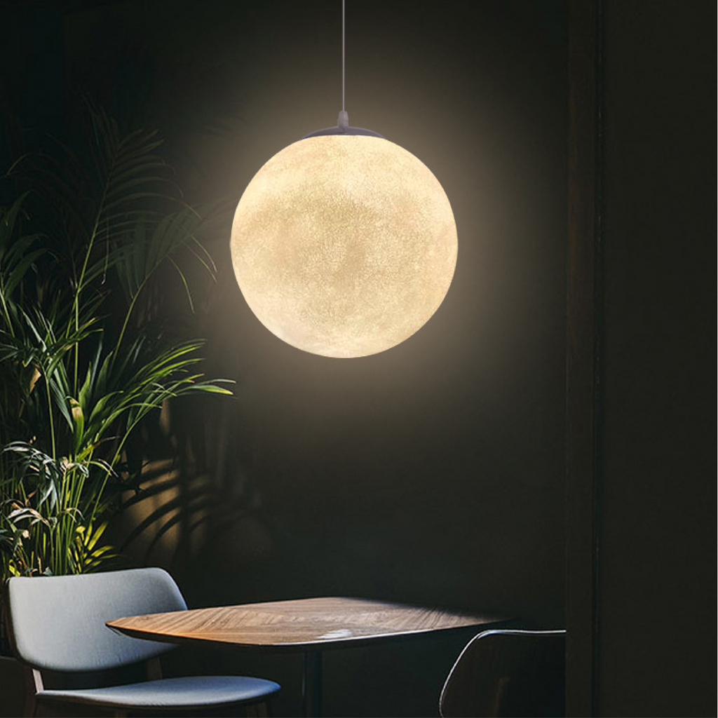Lampada a sospensione a luna con intreccio a griglia LunaWeave, 7 dimensioni
