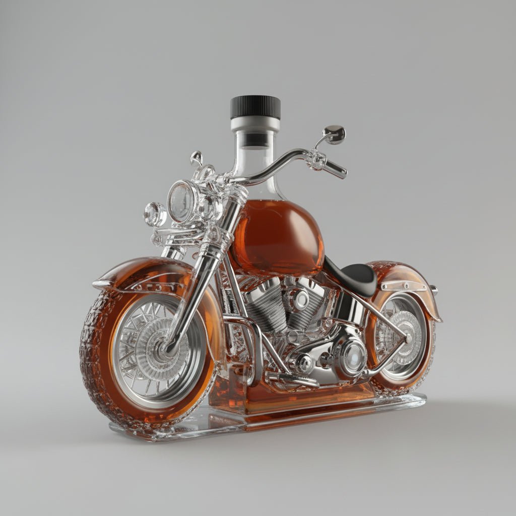 Motorcycle Engine Whiskey Decanter, V-Twin Design For The Bar