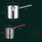 Stainless steel deep fryer with anti-scald handle & oil-saving design - Fioriscas
