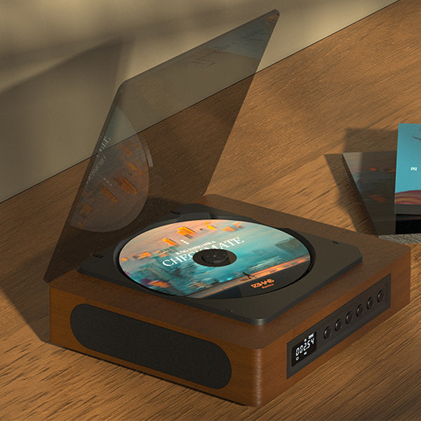 Aurora Retro -CD-soitin, Bluetooth 5.1 ja USB-C, kodin äänentoistojärjestelmiin