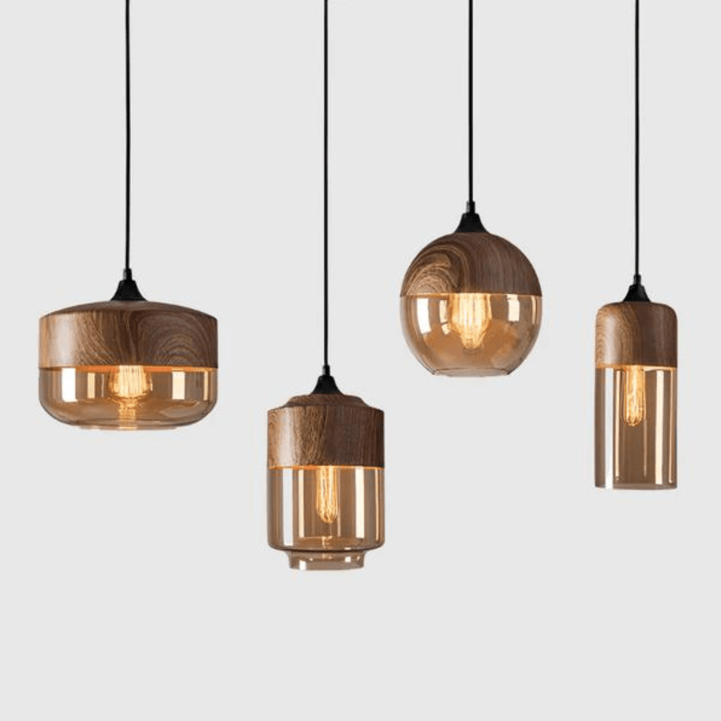 Lampada da soffitto in legno minimalista per interni moderni - Fioriscas