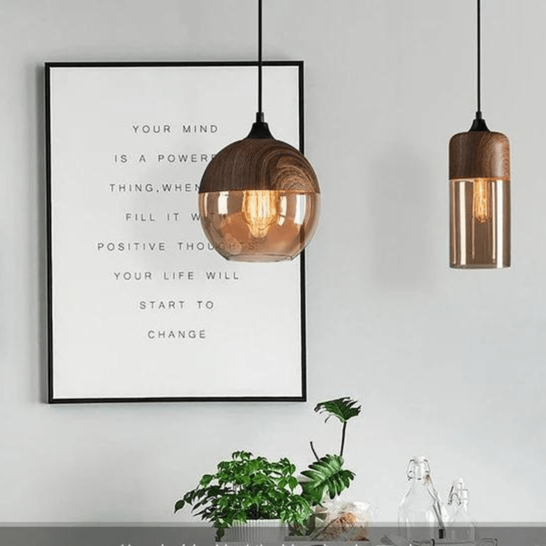 Lampada da soffitto in legno minimalista per interni moderni - Fioriscas