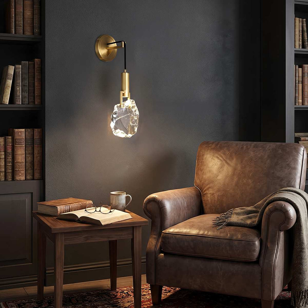 Aurelia Crystal Halo LED Wall Lamp With Gold Finish Frame