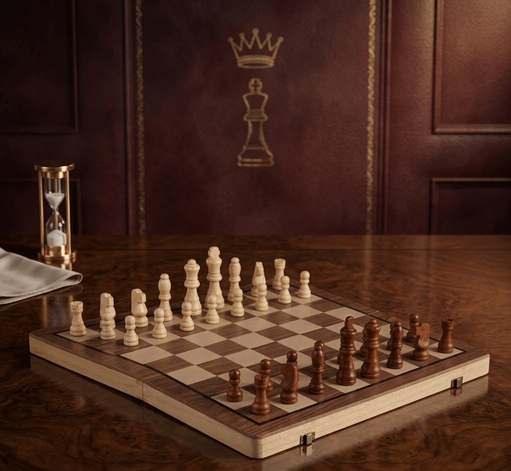 Chess Set, Solid Wood Tournament Board, Classic Hand-Carved Pieces