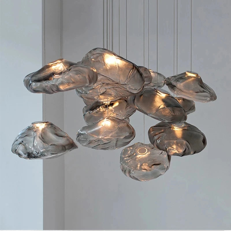 Lampada a sospensione NimbusGlow ispirata alle nuvole in vetro per interni moderni | Fioriscas