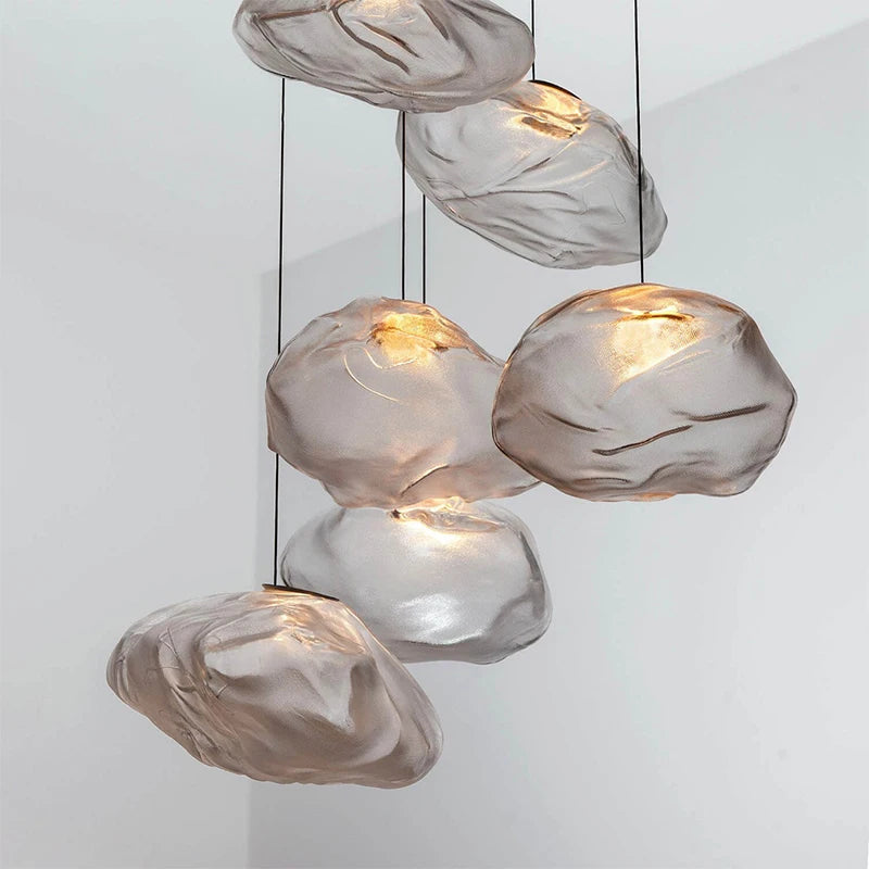 Lampada a sospensione NimbusGlow ispirata alle nuvole in vetro per interni moderni | Fioriscas