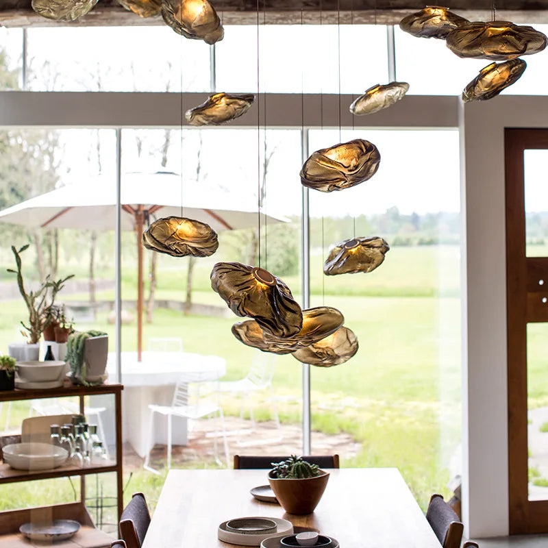 Lampada a sospensione NimbusGlow ispirata alle nuvole in vetro per interni moderni | Fioriscas