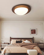 Plafondlamp Hout en Ovale Kap Minimalistisch Natuurlijk | Fioriscas