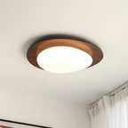 Plafondlamp Hout en Ovale Kap Minimalistisch Natuurlijk | Fioriscas