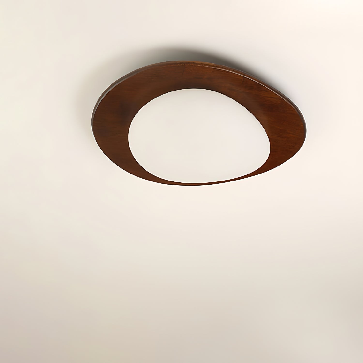 Plafondlamp Hout en Ovale Kap Minimalistisch Natuurlijk | Fioriscas