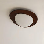 Plafondlamp Hout en Ovale Kap Minimalistisch Natuurlijk | Fioriscas