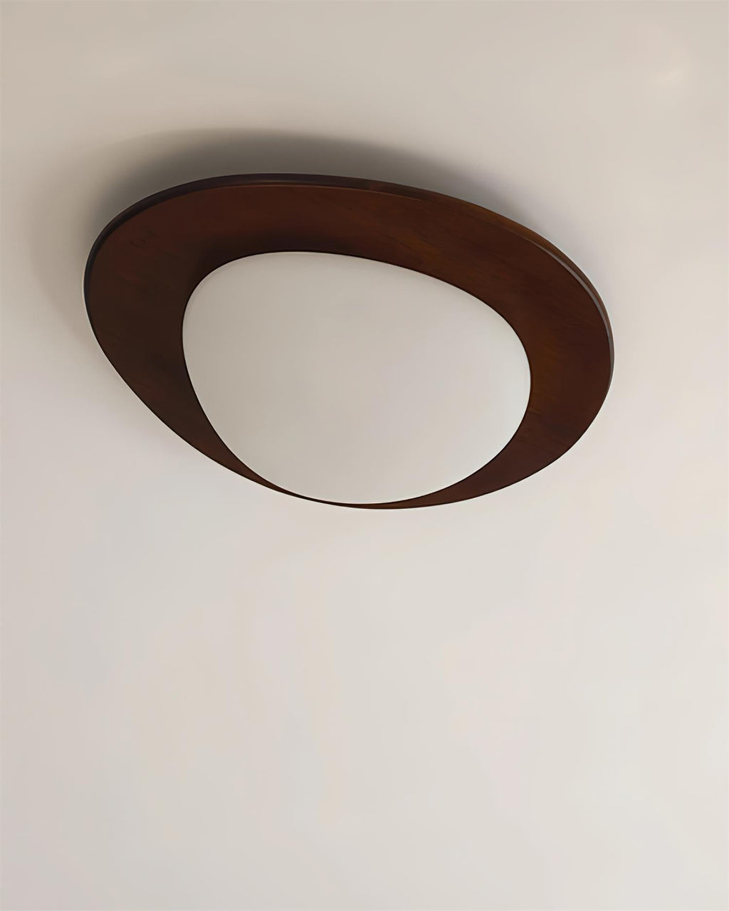 Plafondlamp Hout en Ovale Kap Minimalistisch Natuurlijk | Fioriscas