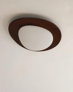 Plafondlamp Hout en Ovale Kap Minimalistisch Natuurlijk | Fioriscas