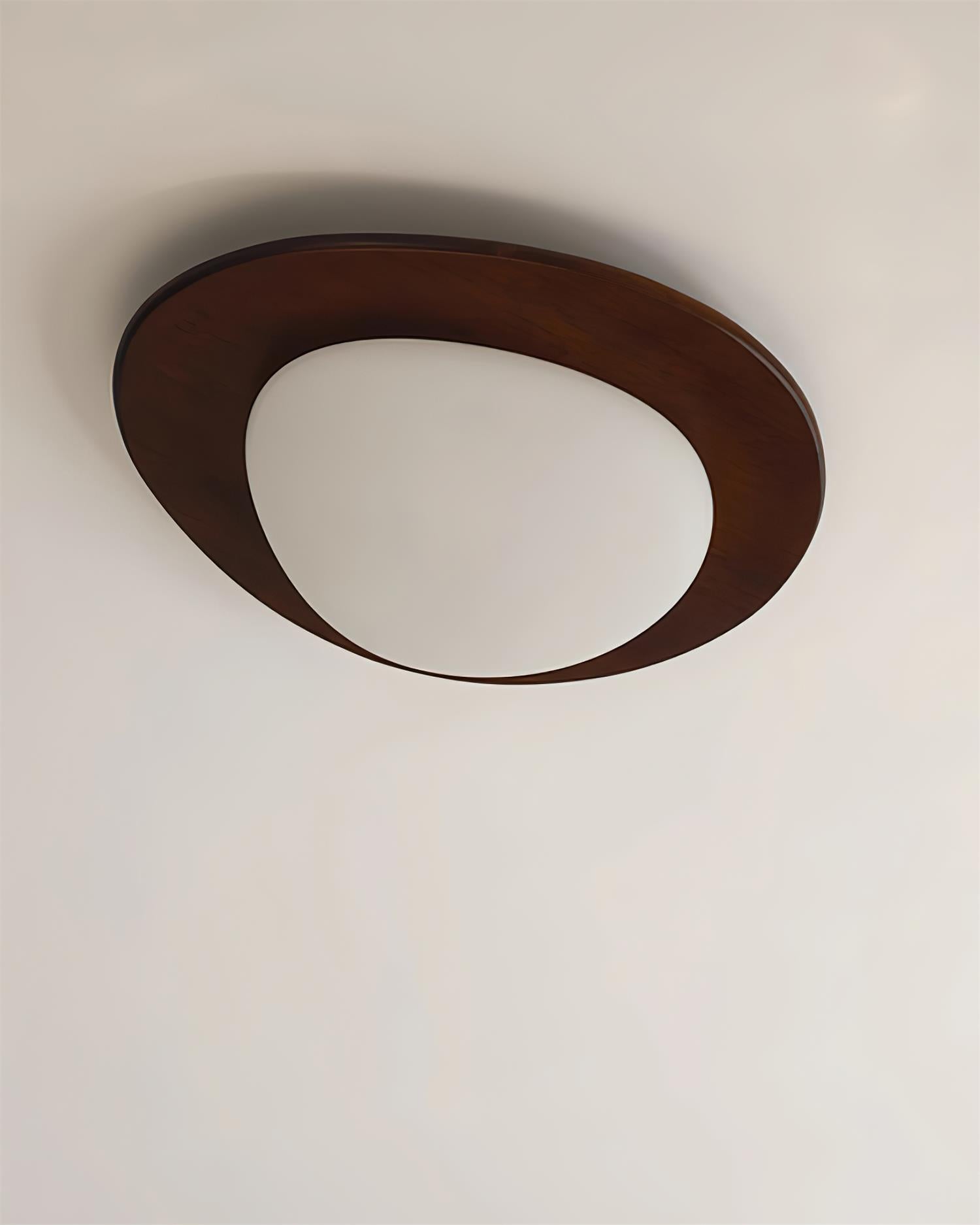 Plafondlamp Hout en Ovale Kap Minimalistisch Natuurlijk | Fioriscas