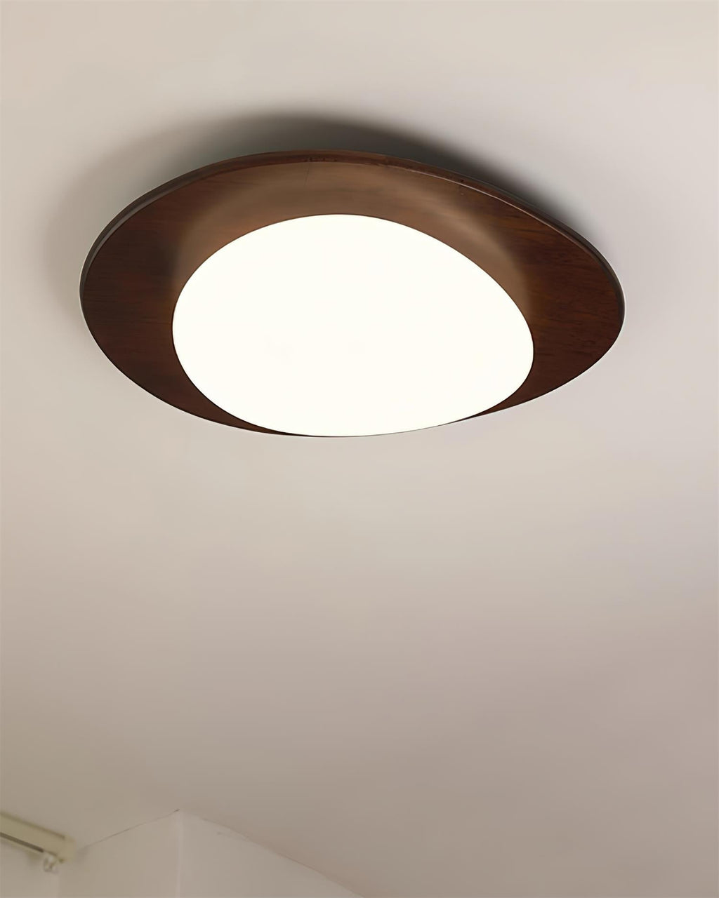 Plafondlamp Hout en Ovale Kap Minimalistisch Natuurlijk | Fioriscas
