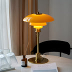 Verdant Desk Lamp With Layered Green Shade And Frosted Diffuser