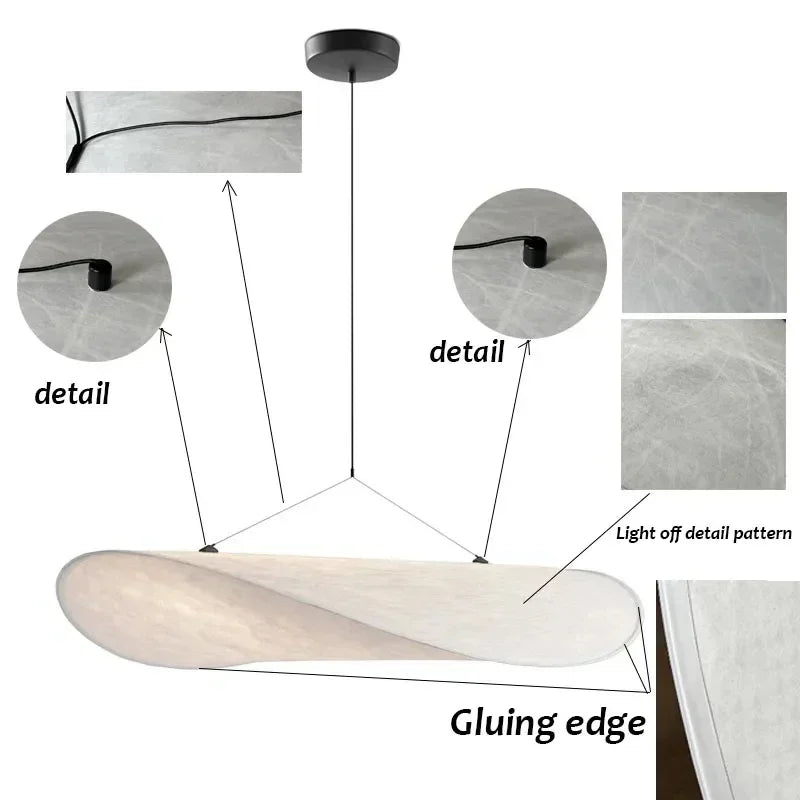 מנורת תלייה משי בעבודת יד SilkWave, זוהר חם לבית