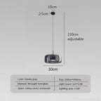 Minimalist Glass Pendant Light by LumaNest, Smoke Grey & Amber